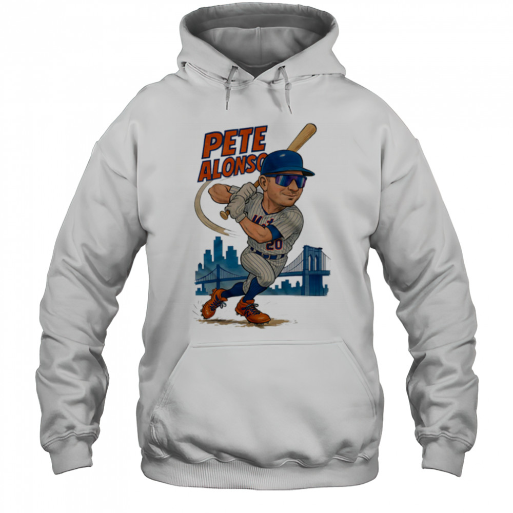 Pete Alonso 20 New York Mets Brooklyn Bridge caricature player shirt Hoodie