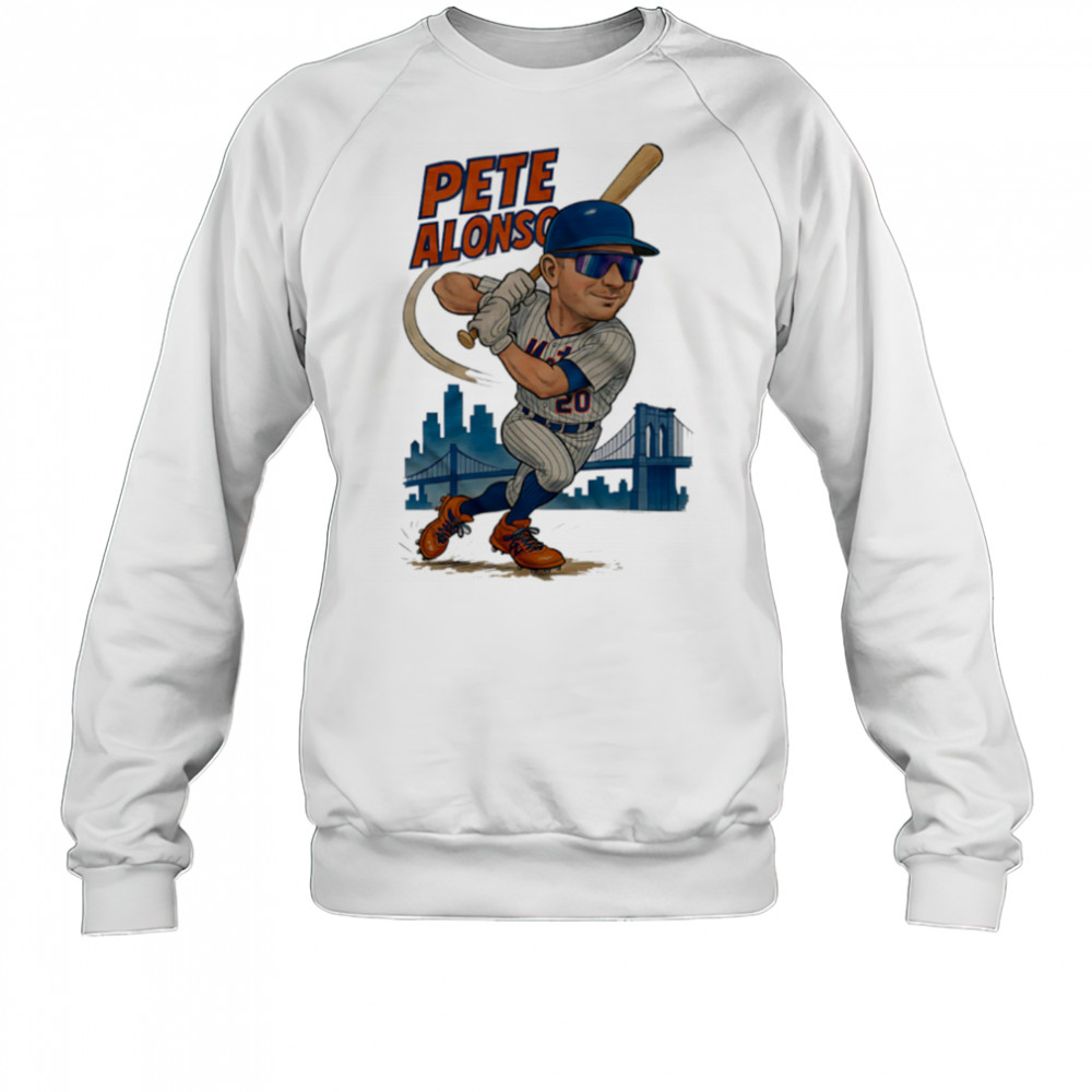 Pete Alonso 20 New York Mets Brooklyn Bridge caricature player shirt Sweatshirt