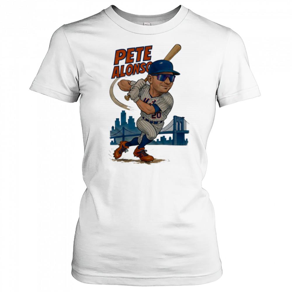 Pete Alonso 20 New York Mets Brooklyn Bridge caricature player shirt Women's T-shirt