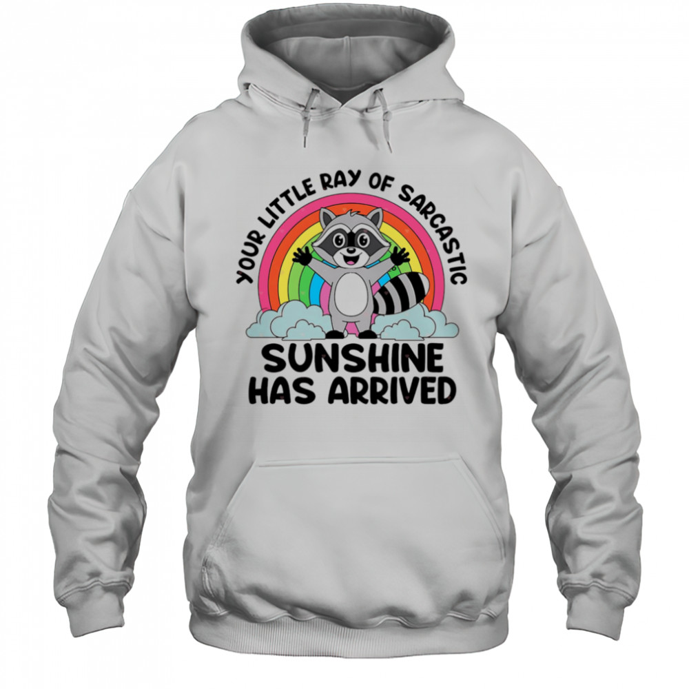 Raccoon your little ray of sarcastic sunshine has arrived shirt Hoodie