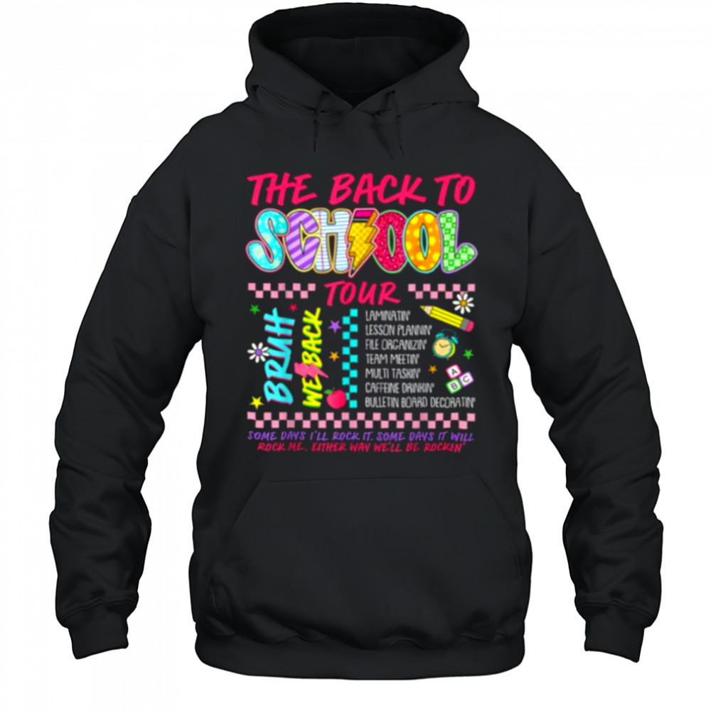 Retro Lightning Bolt ABCD Back To School Tour Teacher Funny Shirt Hoodie