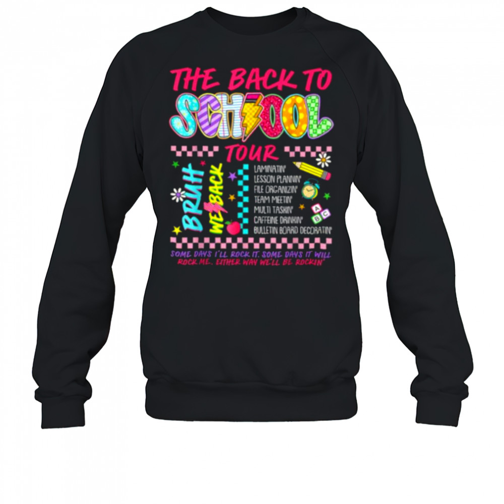 Retro Lightning Bolt ABCD Back To School Tour Teacher Funny Shirt Sweatshirt