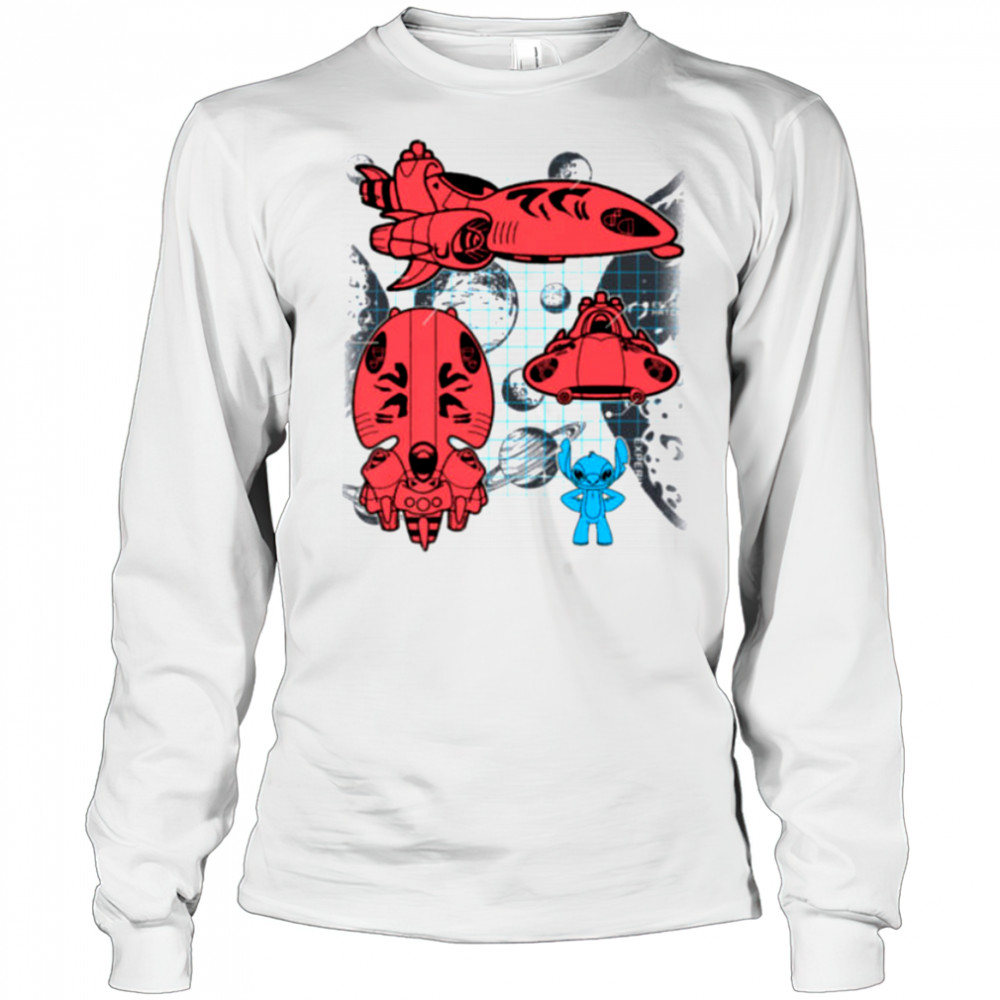 Stitch Experiment 626 Spaceship Blueprint Shirt Long Sleeved