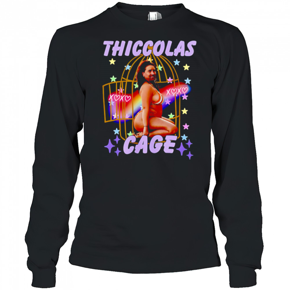Thiccolas Cage Funny Meme shirt Long Sleeved