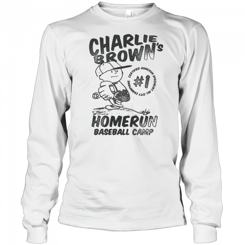 Womens Charlie Brown Homerun Baseball Camp Shirt Long Sleeved