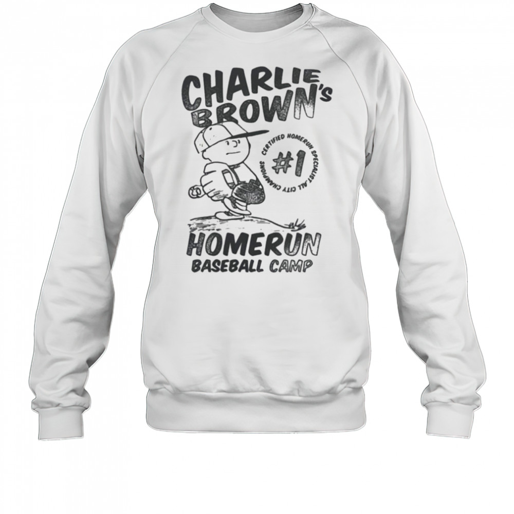 Womens Charlie Brown Homerun Baseball Camp Shirt Sweatshirt