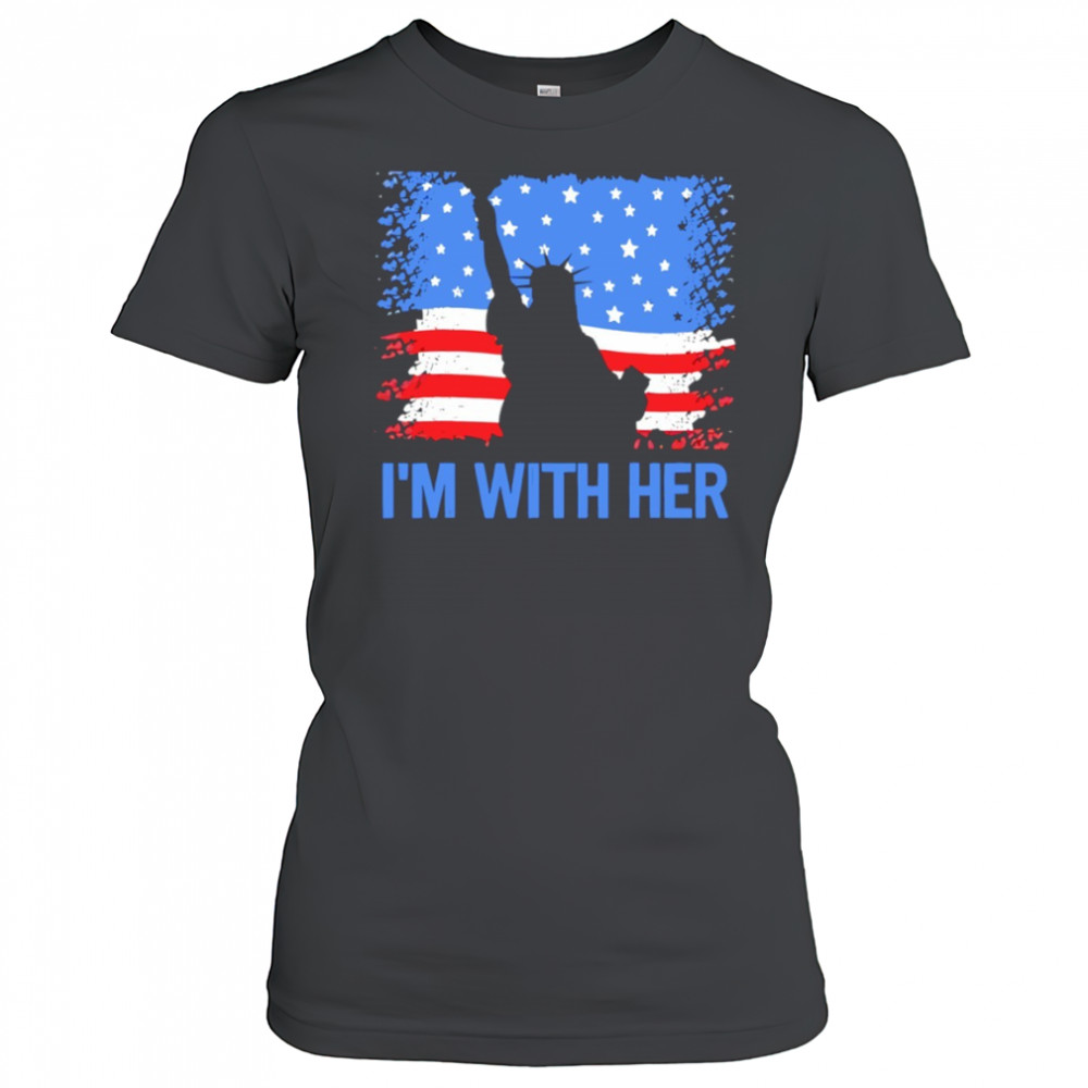 4th of July I’m with her Statue of Liberty American flag shirt Women's T-shirt