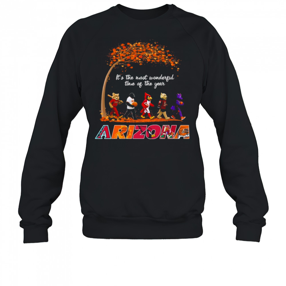 Arizona Sports Teams Mascots & Beatles Abbey Road “It’s The Most Wonderful Time Of The Year” Shirt Sweatshirt