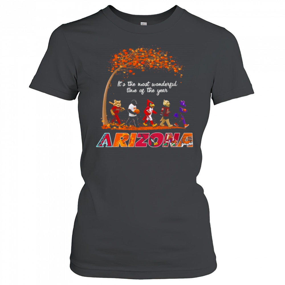 Arizona Sports Teams Mascots & Beatles Abbey Road “It’s The Most Wonderful Time Of The Year” Shirt Women's T-shirt