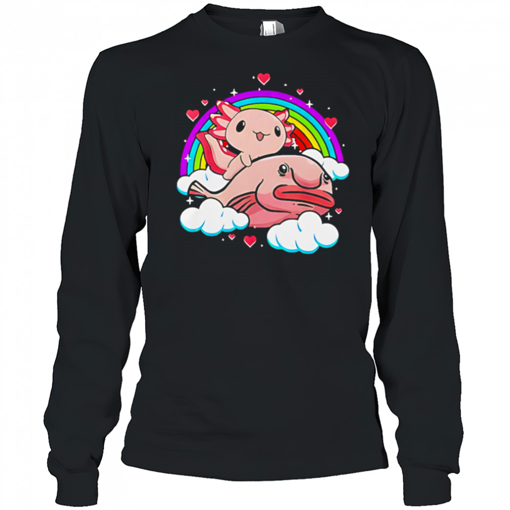 Axolotl and Blobfish Rainbow Funny shirt Long Sleeved