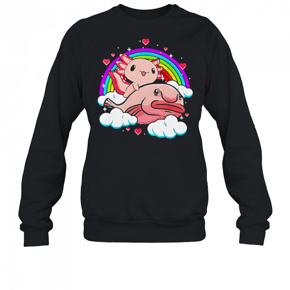 Axolotl and Blobfish Rainbow Funny shirt Sweatshirt