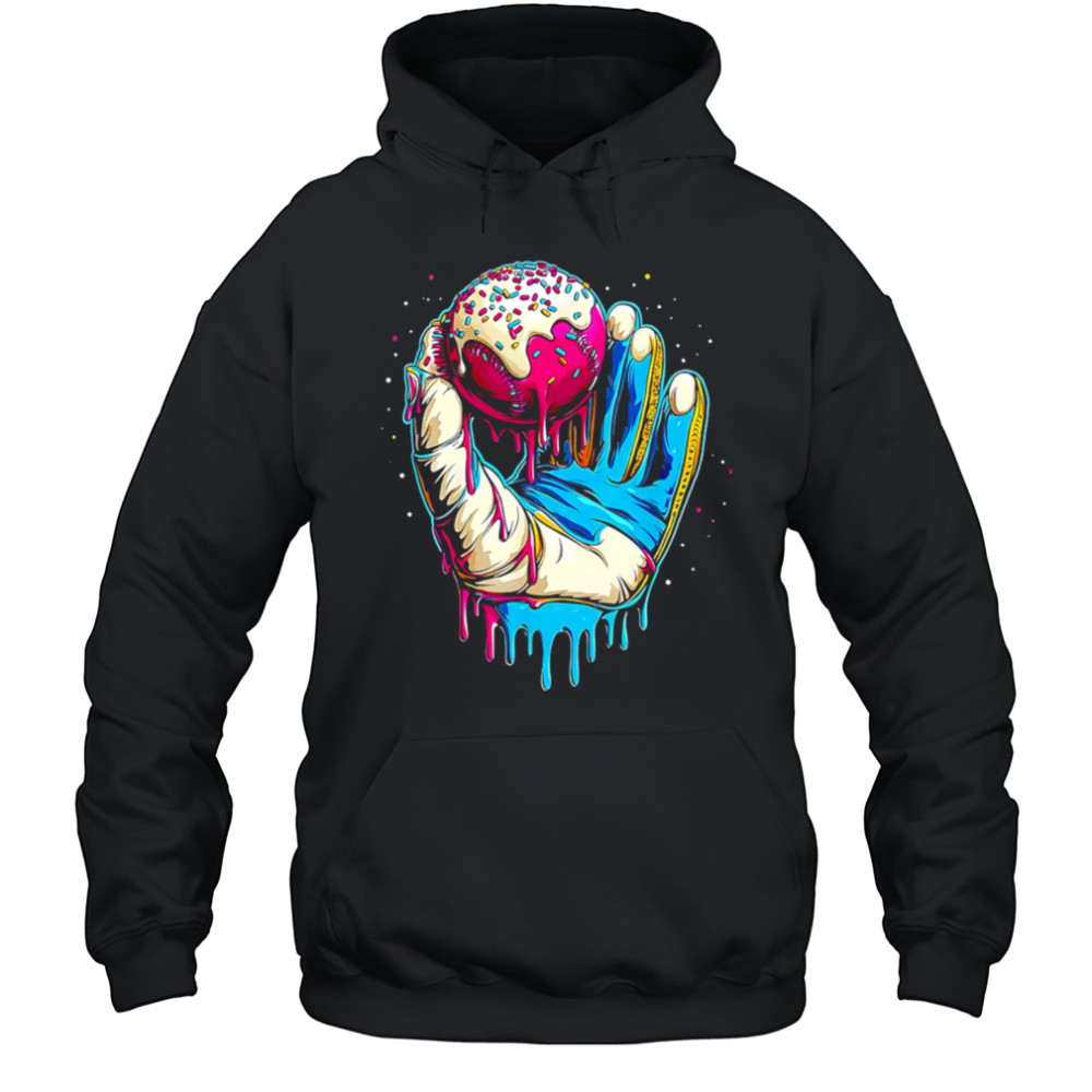 Baseball Drip Baseball Glove Colorful Sports Dripping shirt Hoodie