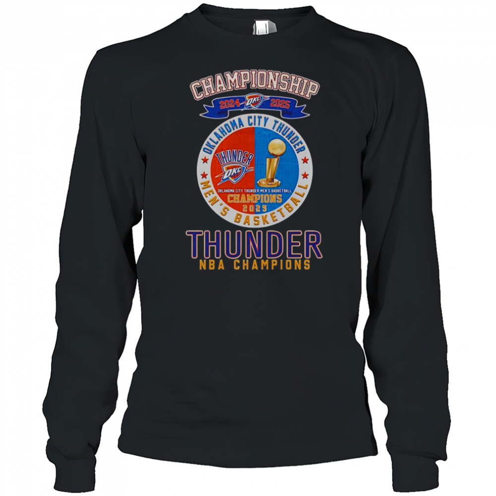 Championship 2024 2025 Oklahoma City Thunder NBA Champions T-Shirt Long Sleeved