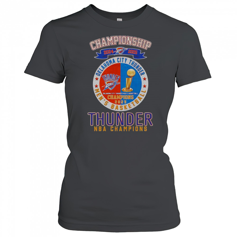 Championship 2024 2025 Oklahoma City Thunder NBA Champions T-Shirt Women's T-shirt