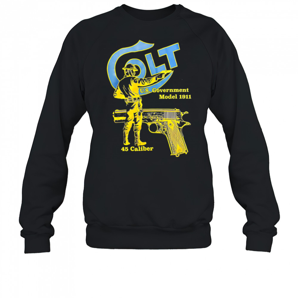 Colt Model 1911 45 Caliber History of Firearm Design shirt Sweatshirt