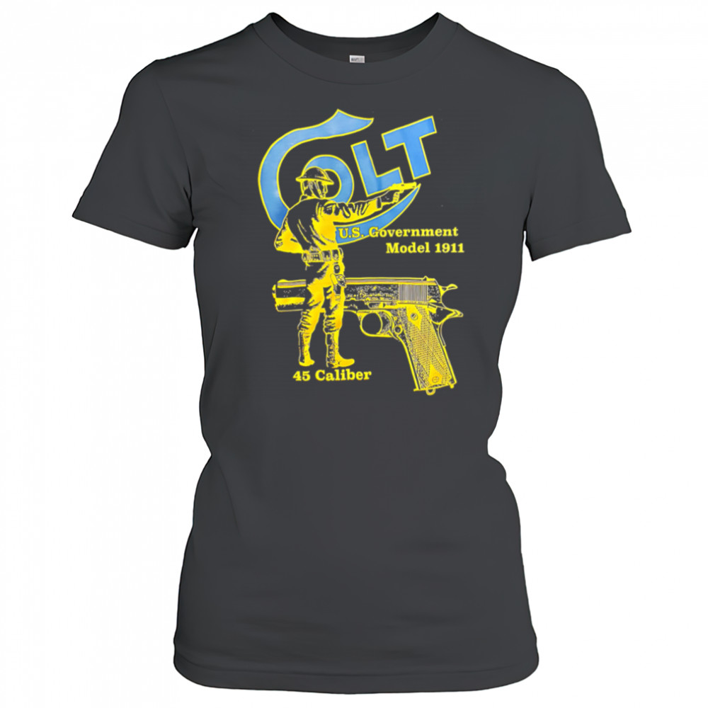 Colt Model 1911 45 Caliber History of Firearm Design shirt Women's T-shirt