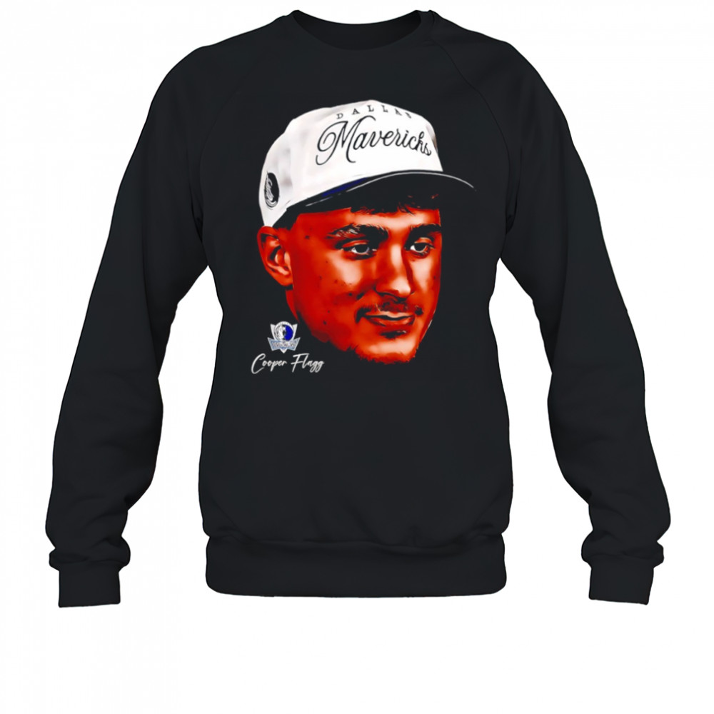 Dallas Mavericks Cooper Flagg head art shirt Sweatshirt