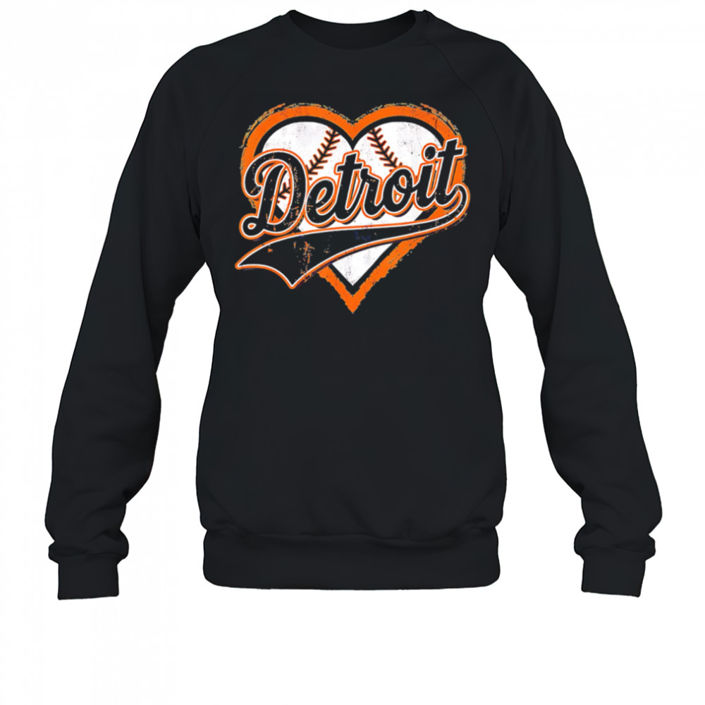 Detroit baseball heart design Vinatge Detroit Sports shirt Sweatshirt