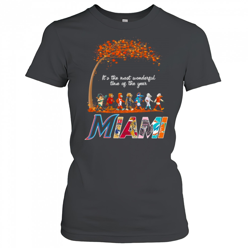 Miami Sports Teams Mascot Abbey Road It’s The Most Wonderful Time Of The Year Shirt Women's T-shirt