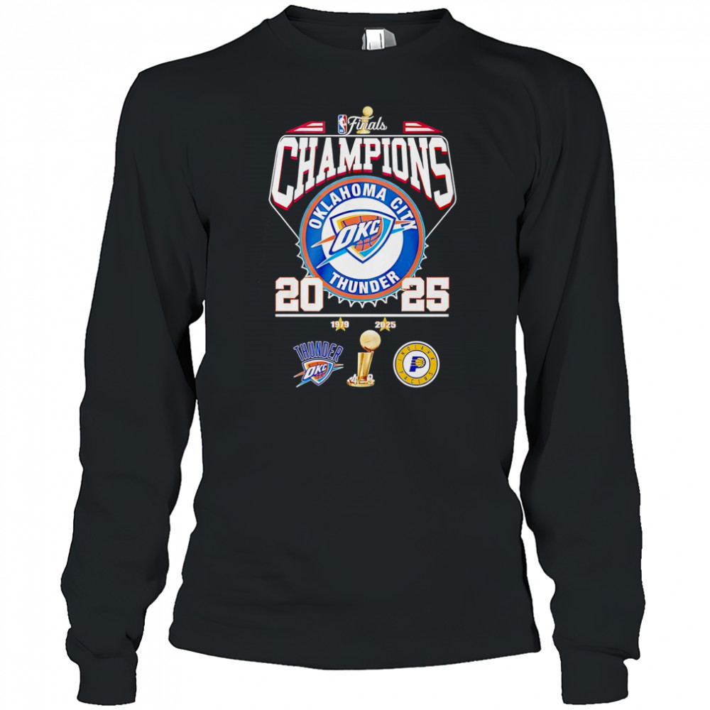 NBA Finals Champions 2025 Oklahoma City Thunder T-Shirt Long Sleeved