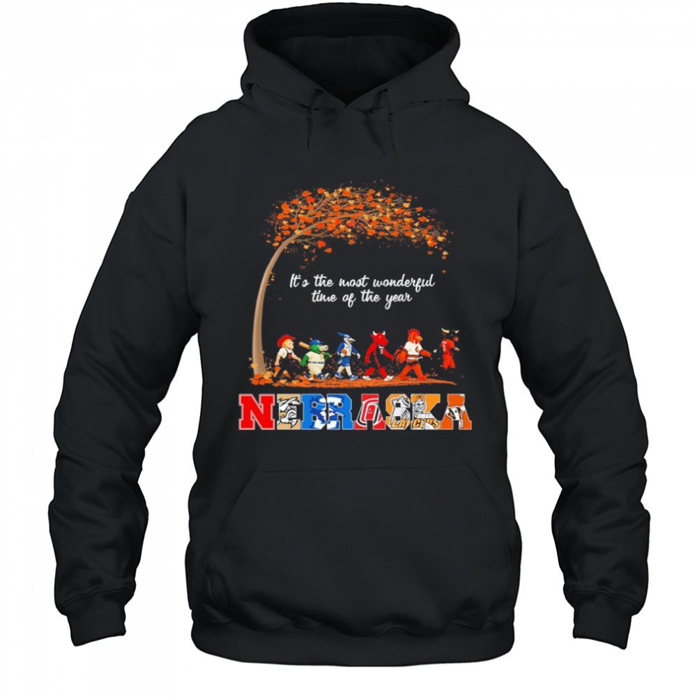Nebraska Sports Teams Mascot Abbey Road It’s The Most Wonderful Time Of The Year Shirt Hoodie