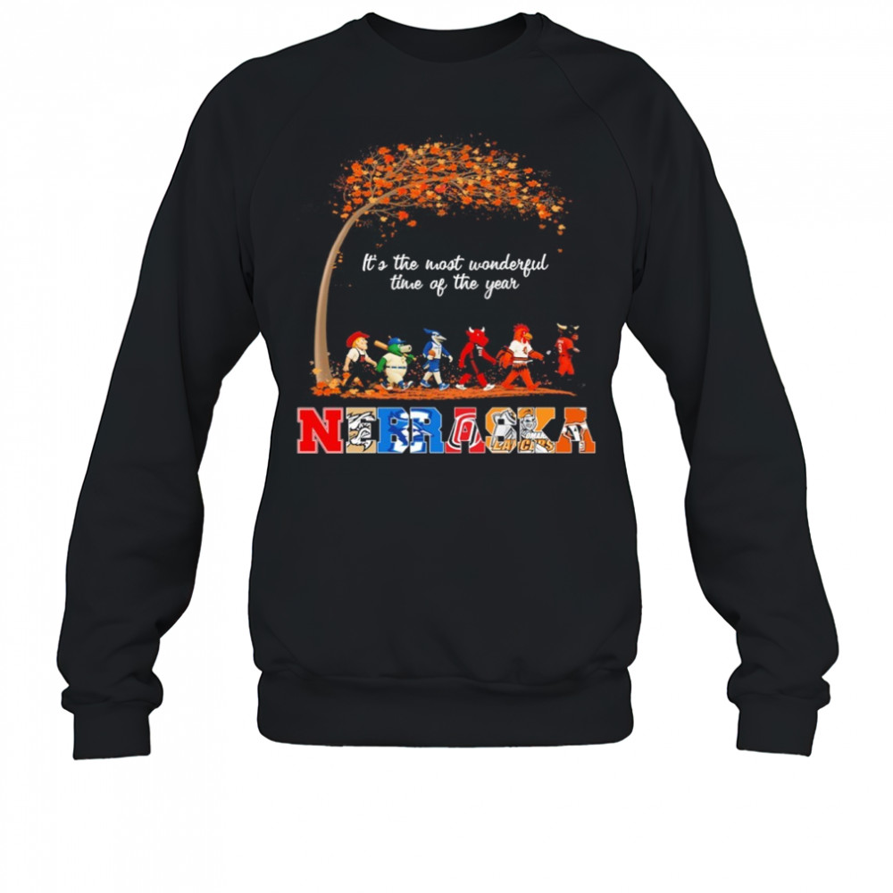 Nebraska Sports Teams Mascot Abbey Road It’s The Most Wonderful Time Of The Year Shirt Sweatshirt