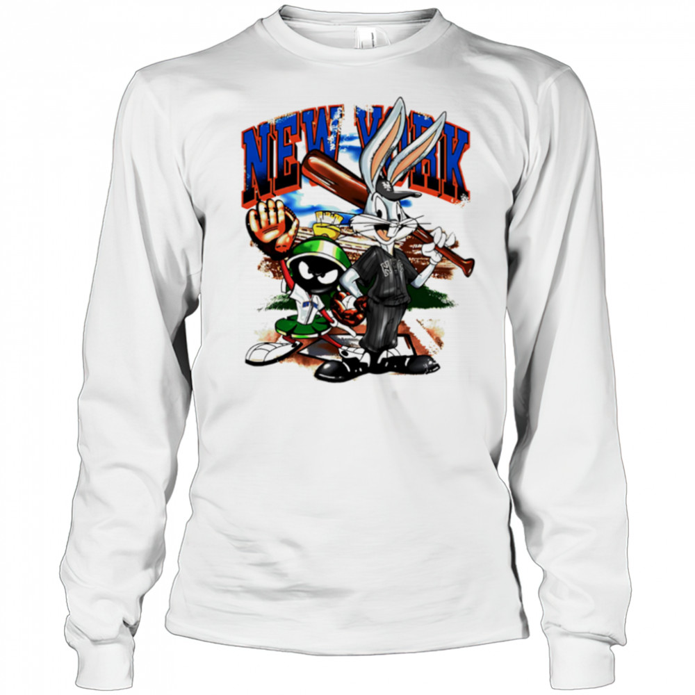 New York Mets Bugs Bunny and Marvin the Martian baseball shirt Long Sleeved