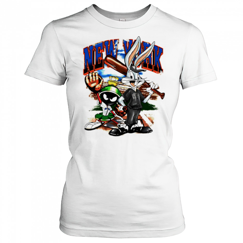 New York Mets Bugs Bunny and Marvin the Martian baseball shirt Women's T-shirt