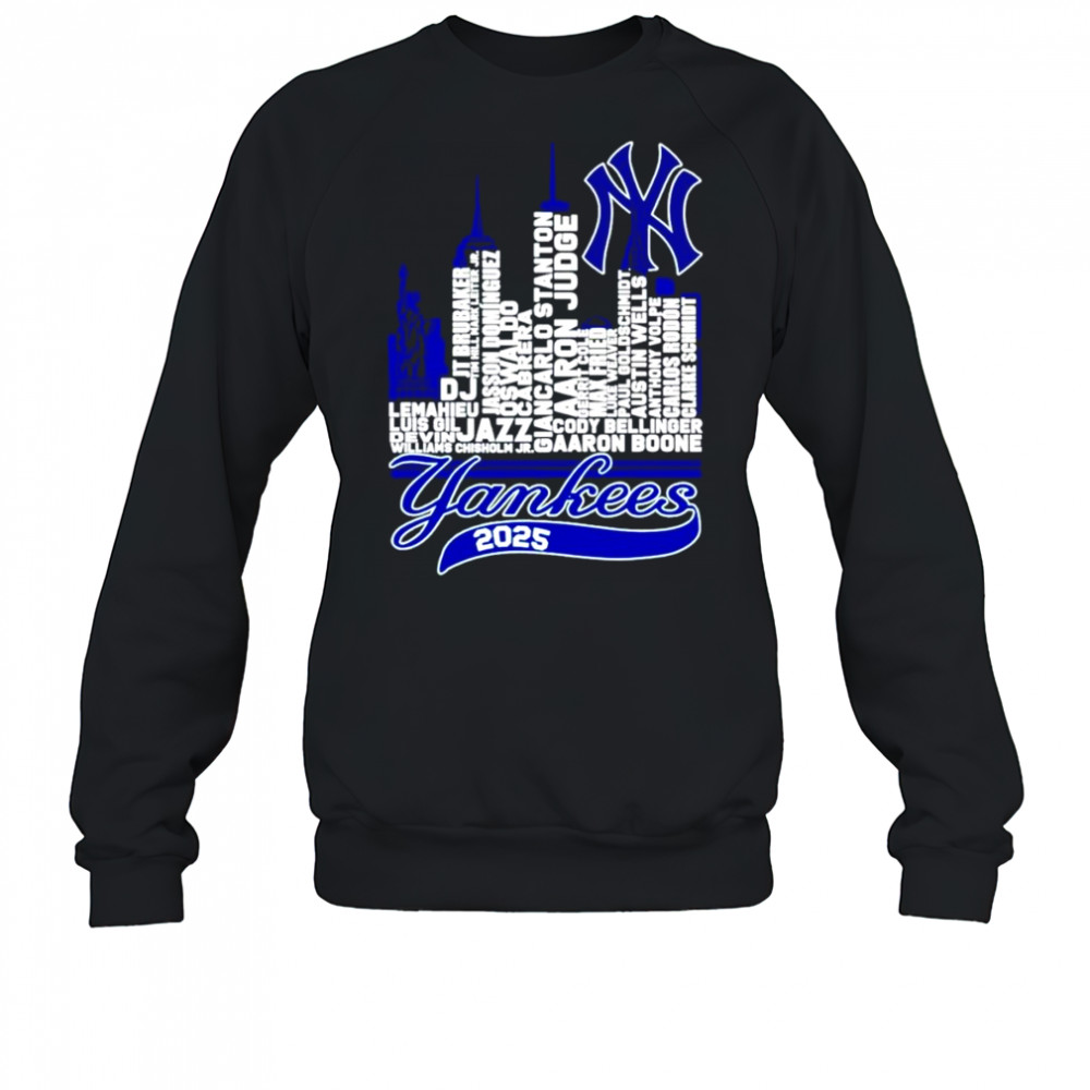 New York Yankees 2025 logo city names shirt Sweatshirt