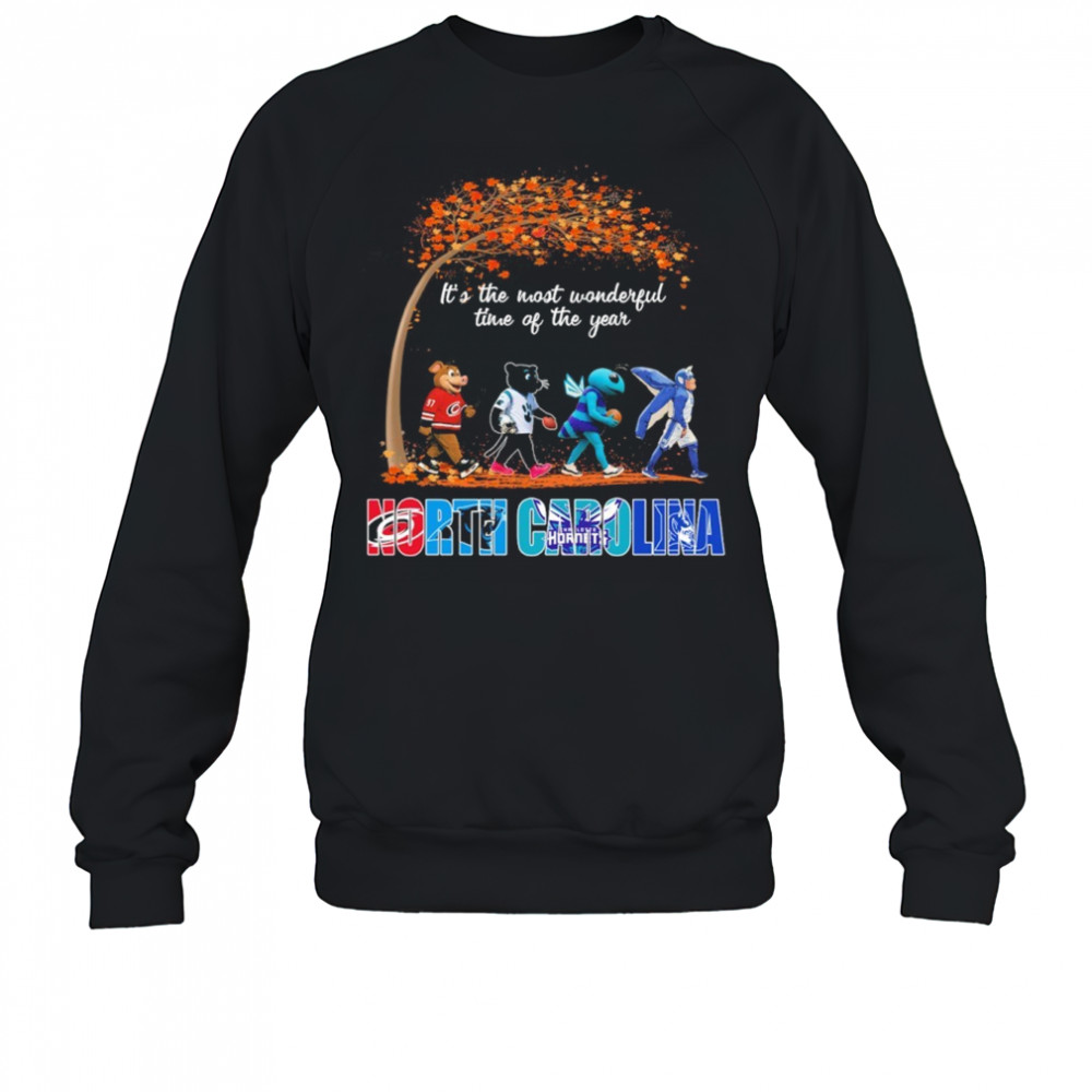 North Carolina Sports Teams Mascot Abbey Road It’s The Most Wonderful Time Of The Year Shirt Sweatshirt