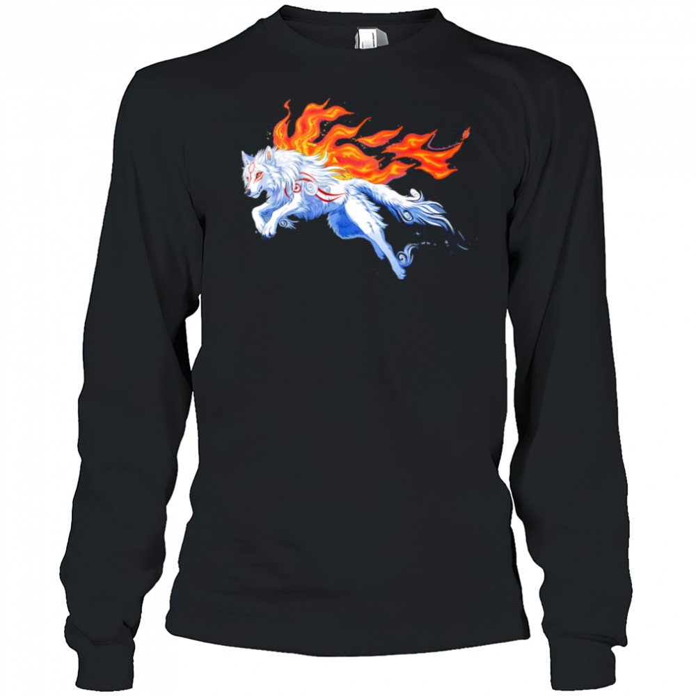 Okami Amaterasu games design shirt Long Sleeved
