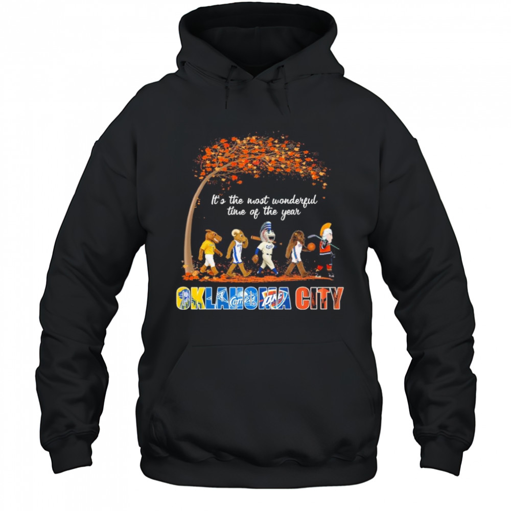 Oklahoma City Sports Teams Mascot Abbey Road It’s The Most Wonderful Time Of The Year Shirt Hoodie