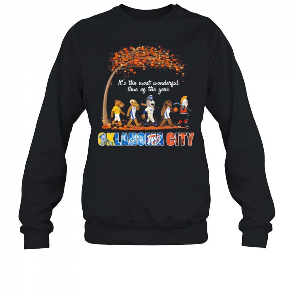Oklahoma City Sports Teams Mascot Abbey Road It’s The Most Wonderful Time Of The Year Shirt Sweatshirt