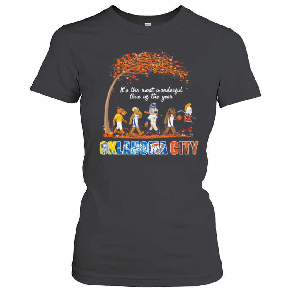 Oklahoma City Sports Teams Mascot Abbey Road It’s The Most Wonderful Time Of The Year Shirt Women's T-shirt