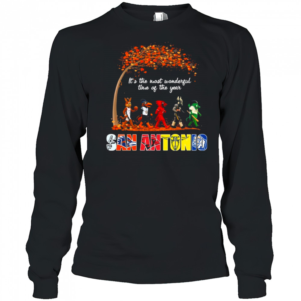 San Antonio Sports Teams Mascot Abbey Road It’s The Most Wonderful Time Of The Year Shirt Long Sleeved