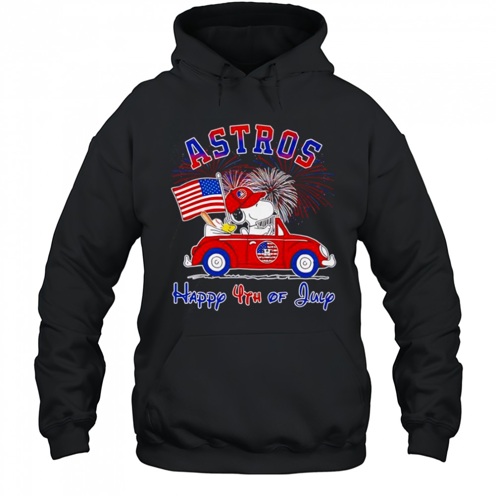 Snoopy And Woodstock Astros Happy 4th Of July T-Shirt Hoodie