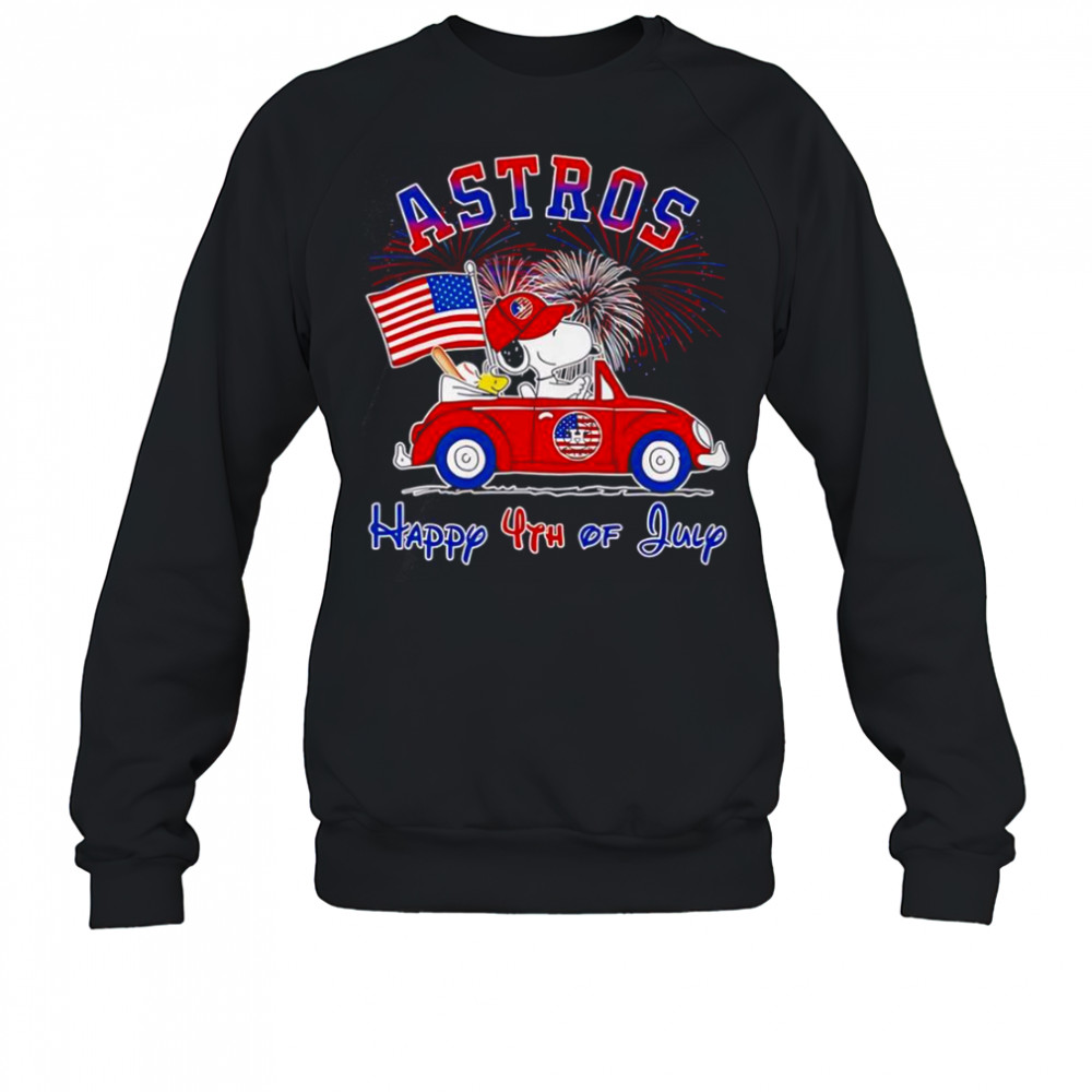 Snoopy And Woodstock Astros Happy 4th Of July T-Shirt Sweatshirt