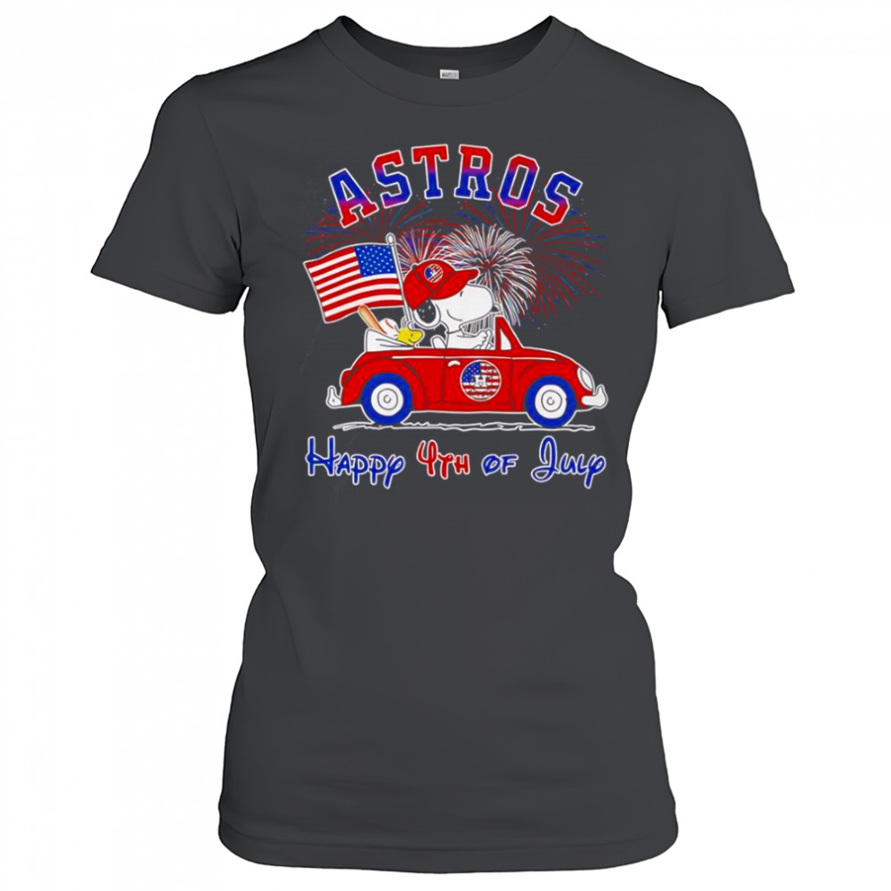 Snoopy And Woodstock Astros Happy 4th Of July T-Shirt Women's T-shirt
