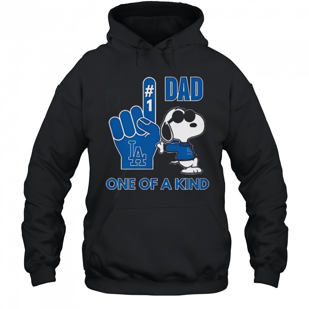 Snoopy Los Angeles Dodgers #1 DAD One Of A Kind T-Shirt Hoodie