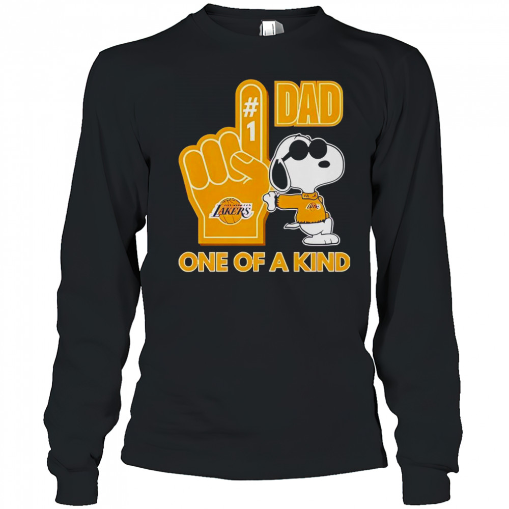 Snoopy Los Angeles Lakers #1 DAD One Of A Kind T-Shirt Long Sleeved