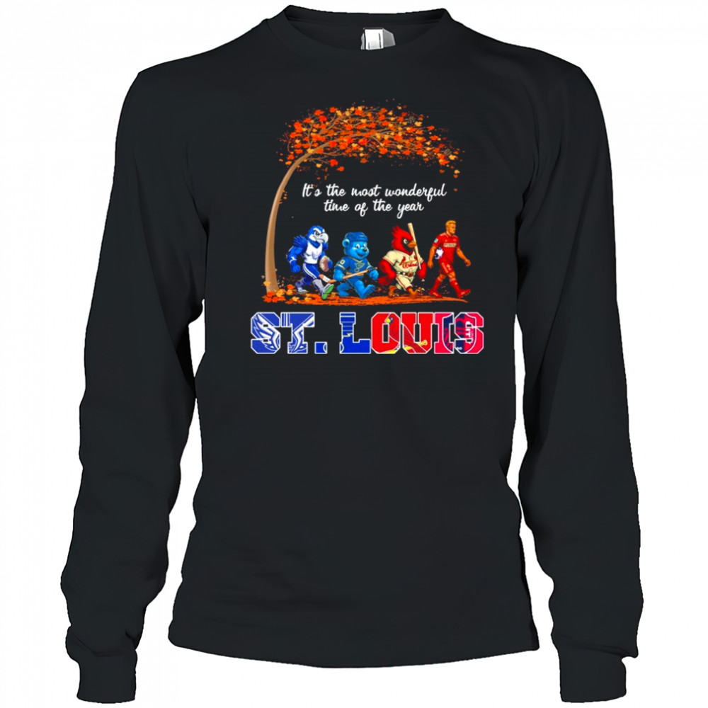 St Louis Sports Teams Mascot Abbey Road It’s The Most Wonderful Time Of The Year Shirt Long Sleeved