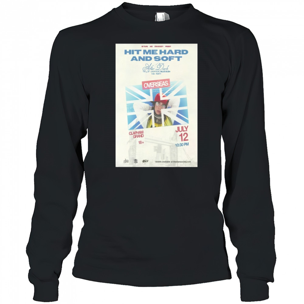 Billie Eilish Clapham Grand London 7 12 25 Event Poster T-Shirt Long Sleeved