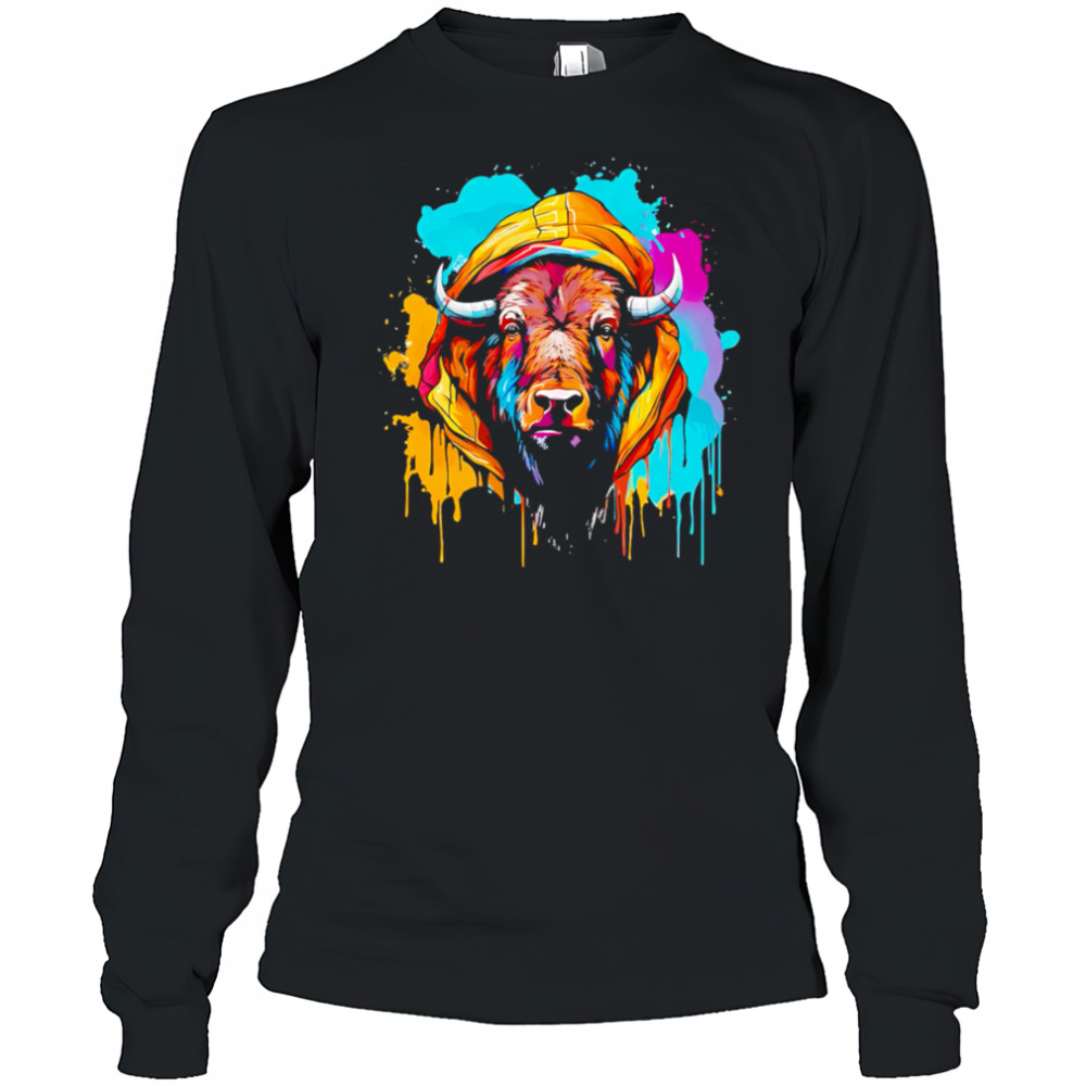 Cool Bison Buffalo Graphic shirt Long Sleeved