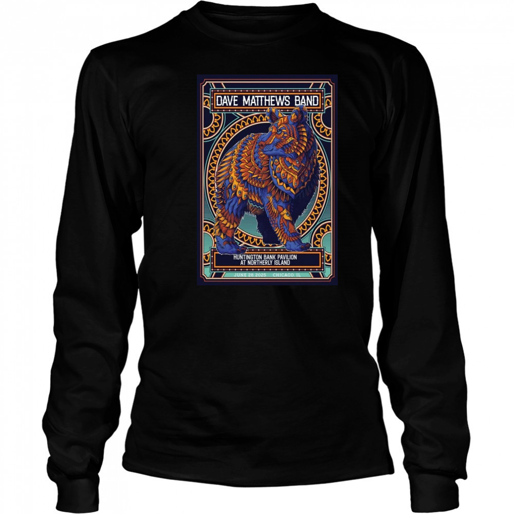 Dave Matthews Band June 28 2025 Poster Huntington Bank Pavilion Chicago IL T-Shirt Long Sleeved