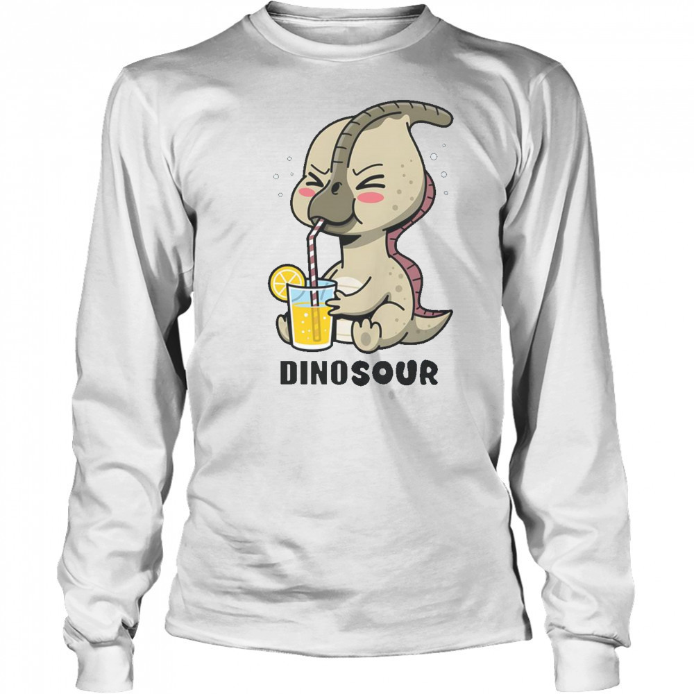 Funny Dinosour Cute Parasaurolophus Lemon T-Shirt Long Sleeved