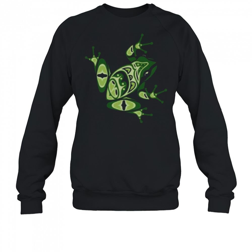 Green Frog Pacific Northwest Native American Indian Style Shirt Sweatshirt