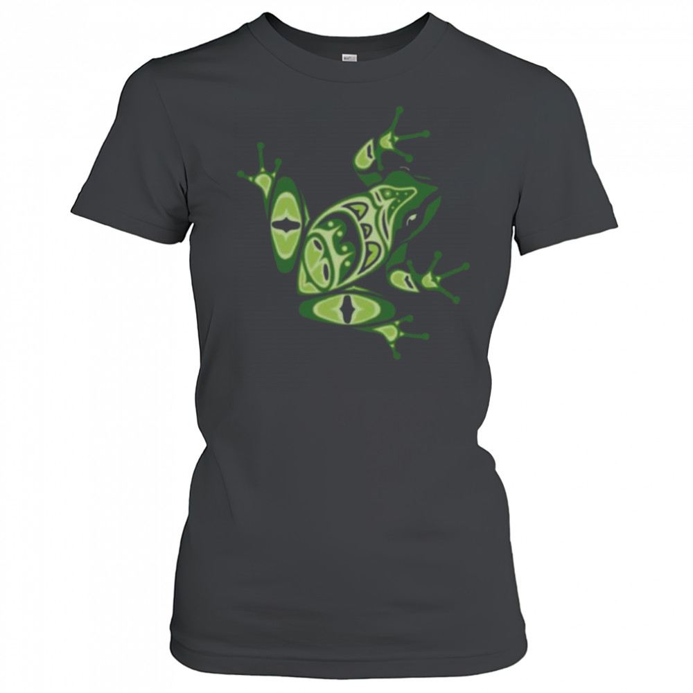 Green Frog Pacific Northwest Native American Indian Style Shirt Women's T-shirt