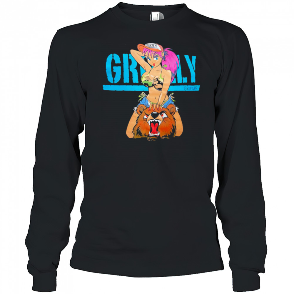 Grizzly Griptape girl riding a bear shirt Long Sleeved