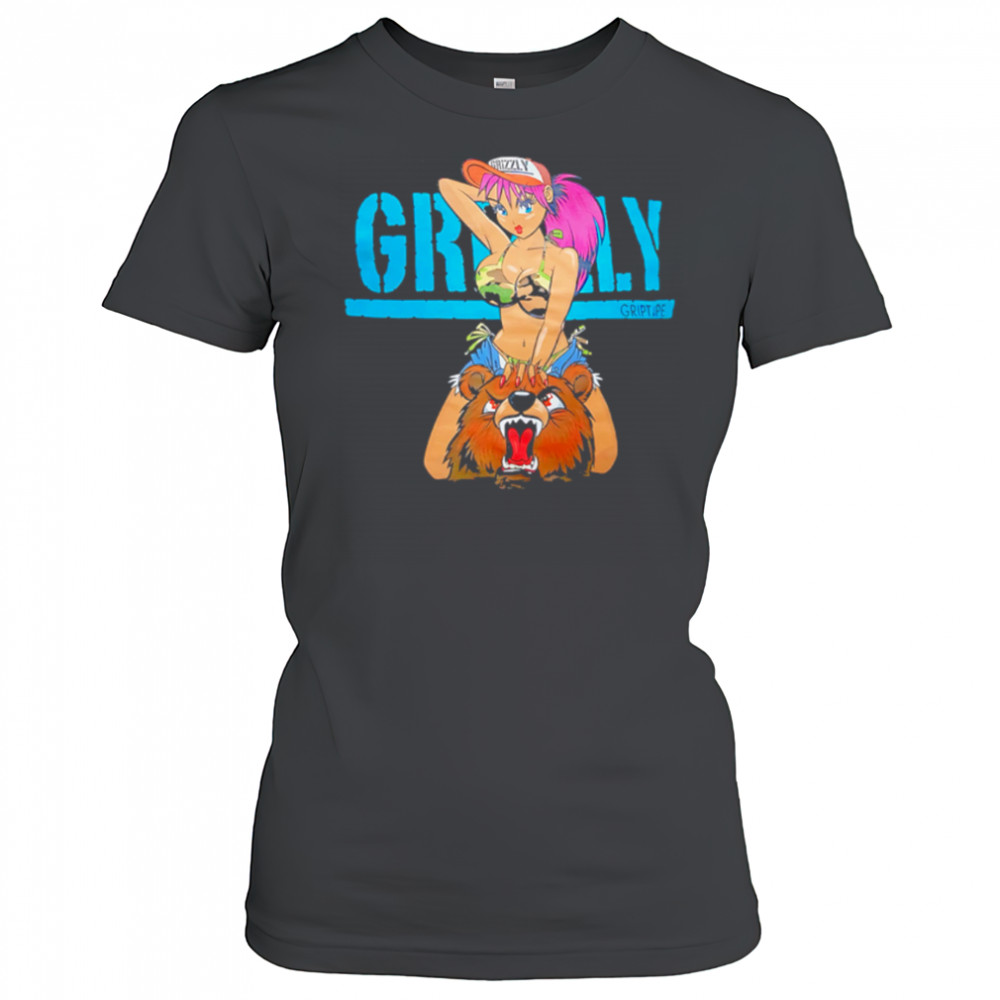 Grizzly Griptape girl riding a bear shirt Women's T-shirt