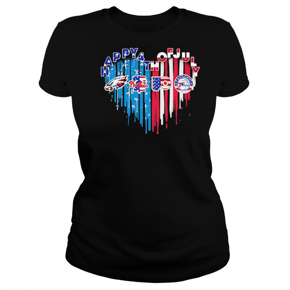 Happy 4th of July American heart Philadelphia sports Women's T-shirt